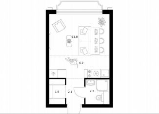 Продается квартира студия, 24.3 м2, Москва, район Гольяново, жилой комплекс 2-й Иртышский, 1.3