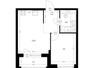 Продается однокомнатная квартира, 35.7 м2, Татарстан, жилой комплекс Сиберово, 1