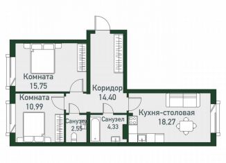 Продается 2-ком. квартира, 67.2 м2, Челябинская область, Спортивная улица, 10