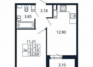 Продажа 1-комнатной квартиры, 34.2 м2, Мурино, Ручьёвский проспект, 20