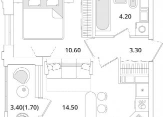 Продается однокомнатная квартира, 34.2 м2, Санкт-Петербург, Планерная улица, 99, муниципальный округ Юнтолово