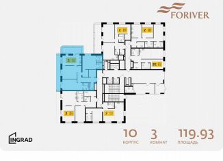 3-ком. квартира на продажу, 119.9 м2, Москва, жилой комплекс Форивер, 10