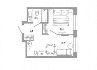 Продам 1-комнатную квартиру, 31.6 м2, Екатеринбург, метро Чкаловская