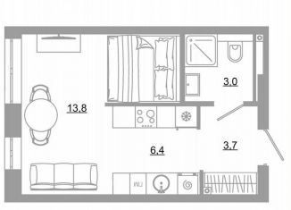 Продам квартиру студию, 26.9 м2, Екатеринбург, метро Чкаловская