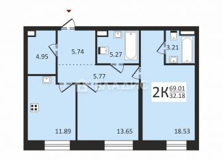 Продажа двухкомнатной квартиры, 69 м2, Москва, жилой комплекс Форивер, 2, ЖК Форивер