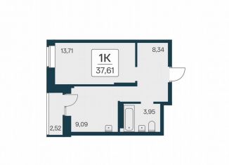 Продам однокомнатную квартиру, 37.6 м2, Новосибирск, Калининский район