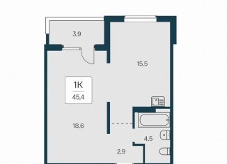 Продается 1-ком. квартира, 45.4 м2, Новосибирск, Игарская улица, 6