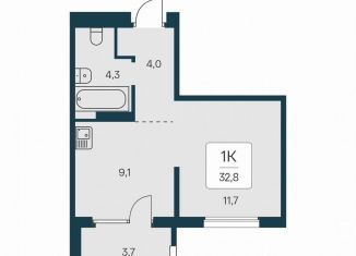 Продажа 1-комнатной квартиры, 32.8 м2, Новосибирск, Игарская улица, 6, Калининский район