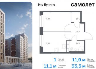 Продается 1-ком. квартира, 33.3 м2, деревня Столбово, жилой комплекс Эко Бунино, 13