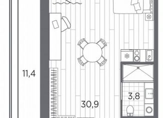 Продается квартира студия, 46.1 м2, Санкт-Петербург, метро Автово, проспект Стачек, 62Б