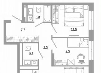 Продается 2-комнатная квартира, 56.2 м2, Екатеринбург, метро Чкаловская