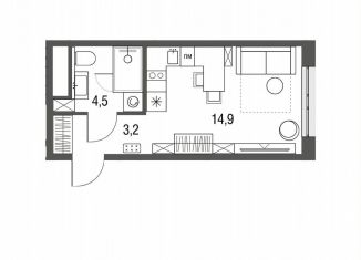 Продается квартира студия, 22.6 м2, Москва, станция Бульвар Рокоссовского, Тагильская улица, 2к1