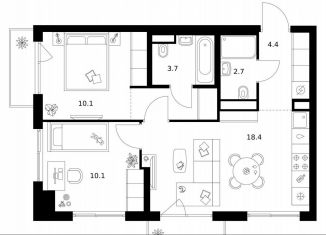 Продается 2-ком. квартира, 53.8 м2, Москва, метро Мичуринский проспект