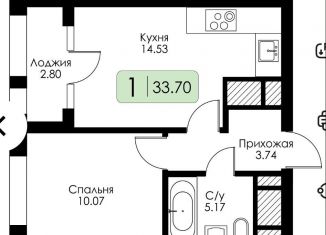 Продам однокомнатную квартиру, 33.7 м2, Тула, Зареченский территориальный округ, Ряжская улица, 25