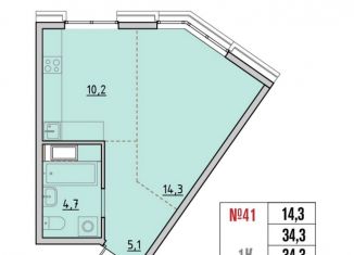 Продается 1-комнатная квартира, 34.3 м2, рабочий поселок Маркова, квартал Стрижи, 16