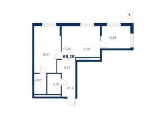 Продаю 2-ком. квартиру, 69.3 м2, Свердловская область, улица Титова, 19/42И