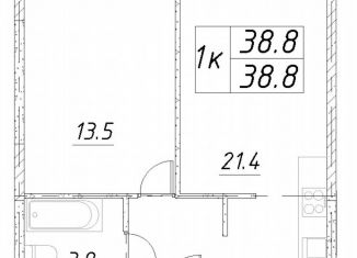 Продам 1-ком. квартиру, 38.8 м2, Звенигород, 3-й микрорайон, к6