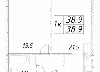 Продам 1-комнатную квартиру, 38.9 м2, Звенигород, 3-й микрорайон, к6