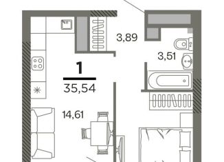 Продам однокомнатную квартиру, 35.5 м2, Рязань, ЖК Северный