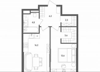 Продажа однокомнатной квартиры, 46.7 м2, Москва, ВАО, улица Матросская Тишина, 1Ас71