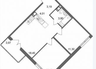 Продаю 2-комнатную квартиру, 54.4 м2, Ленинградская область, Счастливая улица, 4