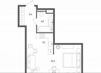 Продаю 1-комнатную квартиру, 37.9 м2, Москва, улица Матросская Тишина, 1Ас71, метро Электрозаводская