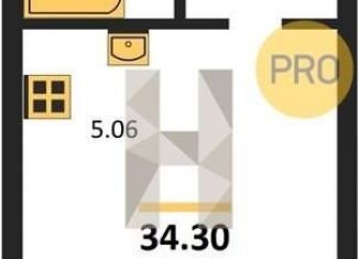 Квартира на продажу студия, 34.3 м2, Новосибирск, улица Зорге, 229/1