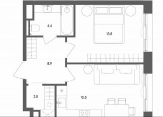 1-ком. квартира на продажу, 42.4 м2, Москва, улица Матросская Тишина, 1Ас71, метро Электрозаводская