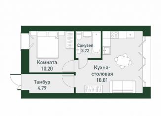 Продается однокомнатная квартира, 37.5 м2, Екатеринбург, метро Чкаловская