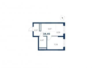 Продается 1-ком. квартира, 34.5 м2, Екатеринбург, улица Титова, 19/42И, Чкаловский район