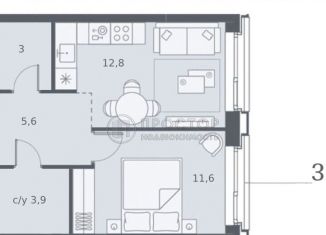 Продается 1-комнатная квартира, 36.9 м2, Москва, Южнопортовая улица, метро Люблино