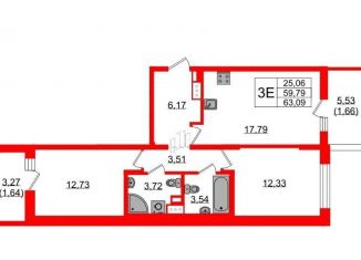 Продается 2-комнатная квартира, 63.1 м2, Санкт-Петербург, Суздальское шоссе, 10, муниципальный округ Шувалово-Озерки