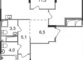 Продажа 3-комнатной квартиры, 82.9 м2, Московский