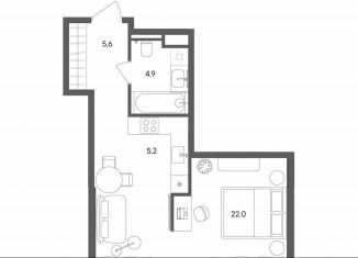 Продаю 1-комнатную квартиру, 37.7 м2, Москва, улица Матросская Тишина, 1Ас71, метро Электрозаводская