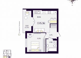 Продается 1-комнатная квартира, 45.4 м2, Зеленоградск