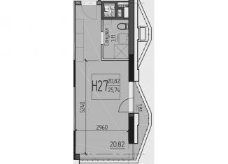 1-ком. квартира на продажу, 26 м2, Одинцово, улица Чистяковой, 8с2