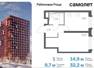 Продается 1-комнатная квартира, 32.2 м2, Чита