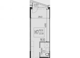 Продам 1-ком. квартиру, 23 м2, Одинцово, улица Чистяковой, 8с2