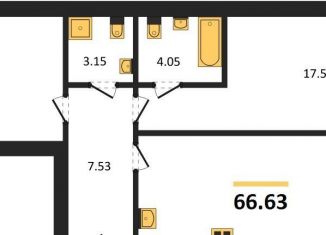 Продается 2-ком. квартира, 66.6 м2, Калининград, улица Александра Невского