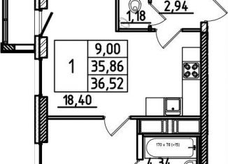 Продажа 1-комнатной квартиры, 36.5 м2, Санкт-Петербург, улица Маршала Казакова, 21к3, метро Автово