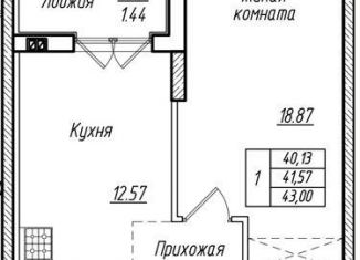 Продам 1-комнатную квартиру, 41.6 м2, Калининградская область