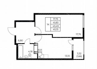 Продается 1-ком. квартира, 45.2 м2, Ростов-на-Дону, улица Нансена, 99с3