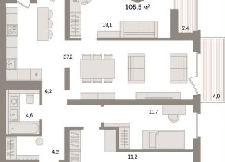 Продам 3-ком. квартиру, 105.5 м2, Санкт-Петербург