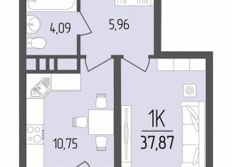 1-комнатная квартира на продажу, 37.9 м2, Краснодарский край