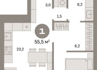 Продаю 1-ком. квартиру, 55.5 м2, Санкт-Петербург, Василеостровский район