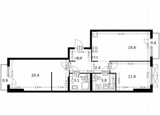 Продажа 2-ком. квартиры, 67.8 м2, Москва, жилой комплекс Большая Академическая 85, к3.2, САО