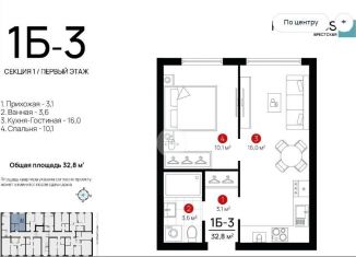 Продам 1-ком. квартиру, 32.5 м2, Астраханская область, Брестская улица, 11/2