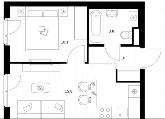 Продаю 1-ком. квартиру, 32.7 м2, Москва, район Гольяново