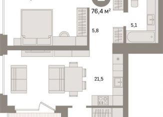 Продаю 2-ком. квартиру, 76.4 м2, Санкт-Петербург, Василеостровский район