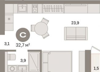 Продаю квартиру студию, 32.7 м2, Санкт-Петербург, муниципальный округ Морской